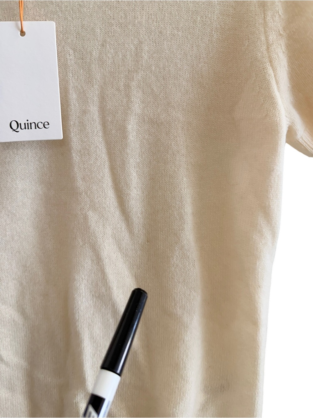 QUINCE Cashmere Short Sleeve Sweater Cream Size Small - Picture 4 of 6